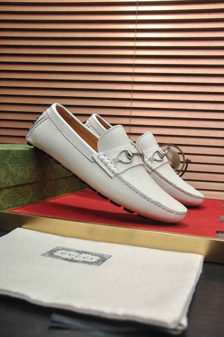 Men's Men's Shoes💰420💶【GUCCI】 (High-end Niuli) New 🍀Gucci*——Gucci Doudou Shoes! Made of imported original cowhide, the inner top layer is comfortable cowhide lining! Original wear-resistant rubber outsole! High quality products! Code number 38-44!